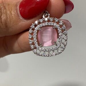 Elegant Pink and Silver Pendant